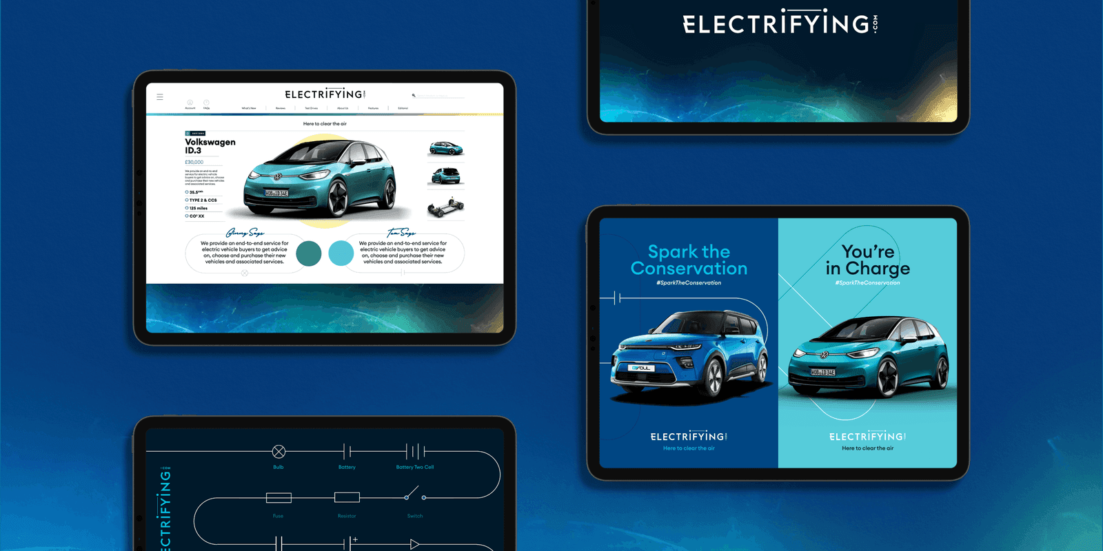 Medios de comunicación de ancho completo para el estudio de caso Electrifying , en el que se muestran conceptos y soluciones transformadoras de electrifying .